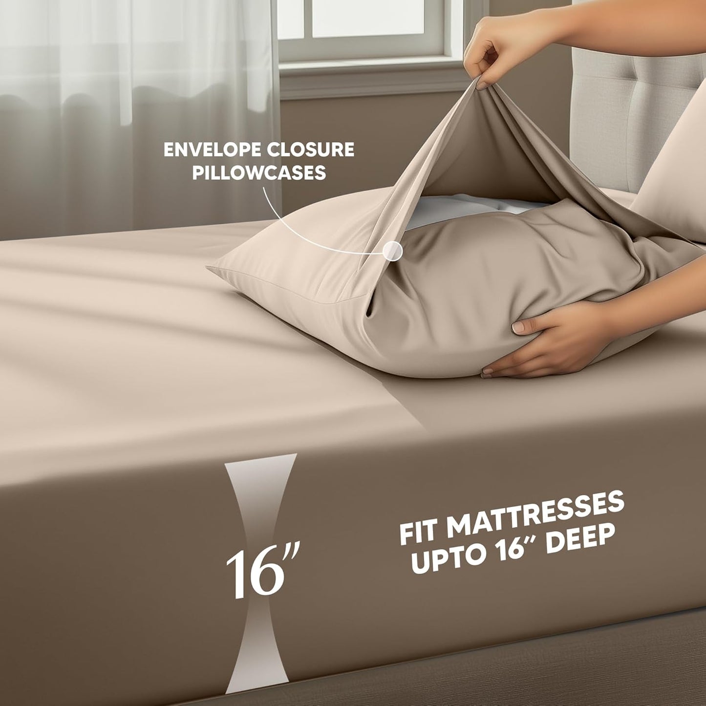 Utopia Bedding Twin XL Sheet Set - Soft Microfiber 3-Piece Bed Sheets in Beige | Oeko-Tex Certified