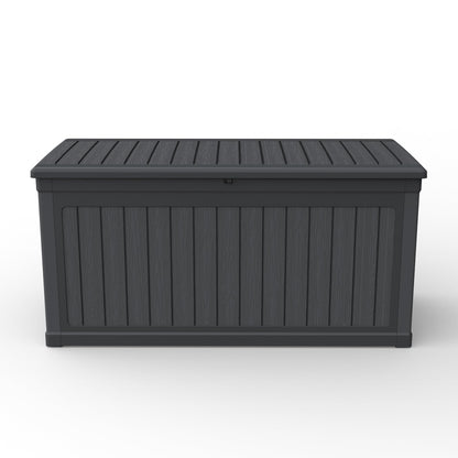 Seeheool 260 Gallon Large Outdoor Storage XXL Deck Box for Patio Furniture, Outdoor Cushions, Garden Tools and Sports/Pools Equipment, Waterproof Resin, Lockable, Black