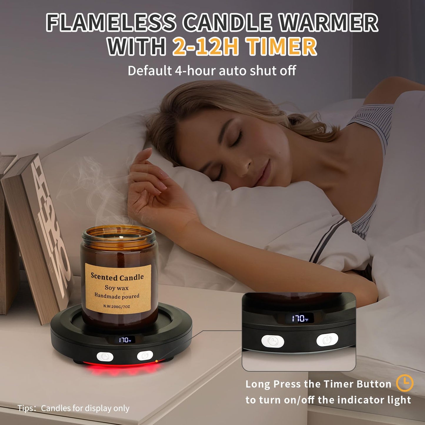 VOBAGA Coffee Mug Warmer with 2-12H Auto Shut Off & 3 Temperature Setting for Desk Candle Warmer Plate Coffee Accessories Gift（No Mug）