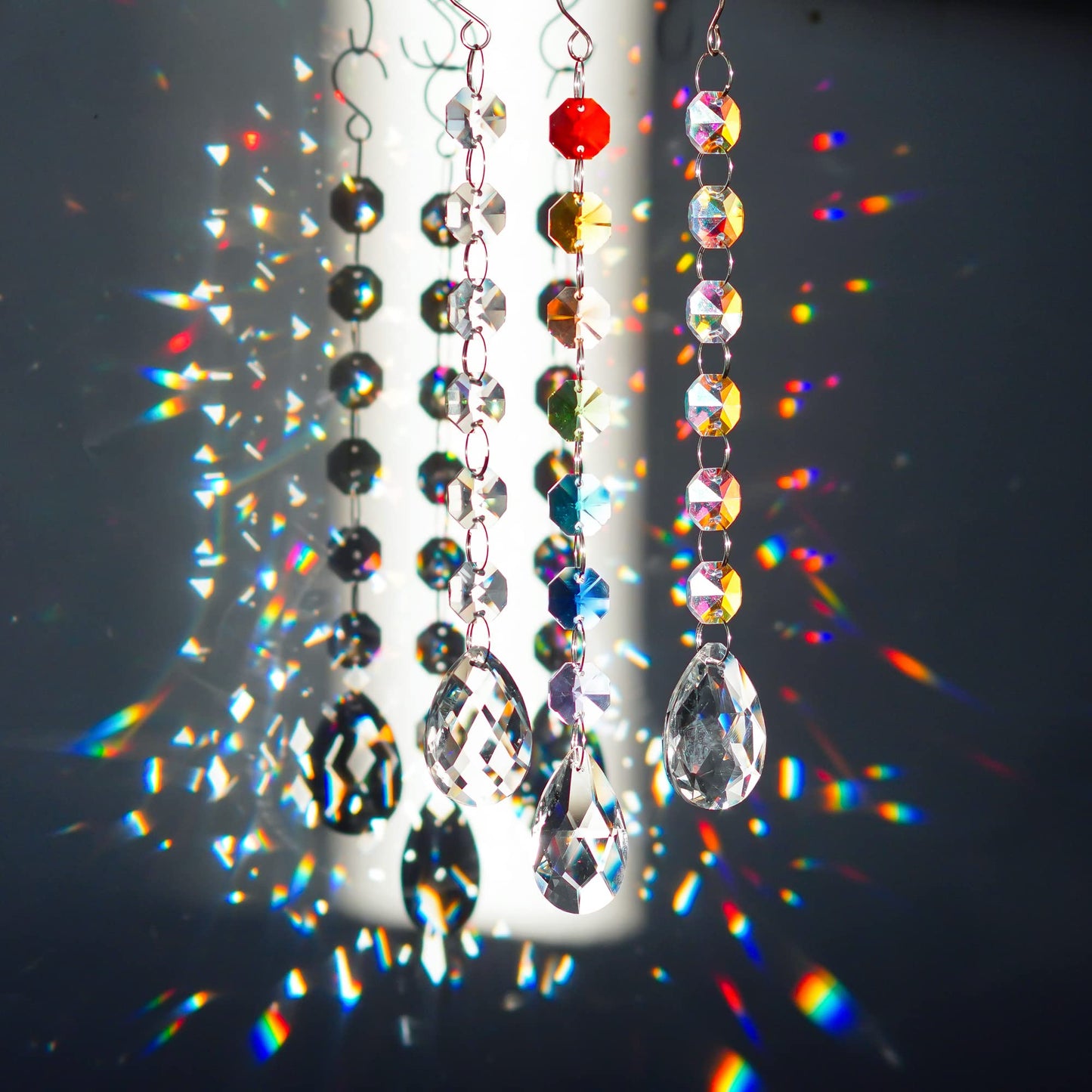 kanpura DIY Suncatchers 164pcs Sun Catchers Making Kit for Adults Clear Hanging Prism Sun Catcher with Crystals Rainbow Maker for Window Wedding Garden Christmas Decor
