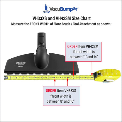 Bumper Guard for Vacuum Floor Brush, Available in 2 Sizes, Small fits Front Width: 11" to 14"