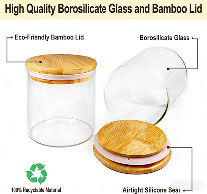 21oz/630ML Glass Storage Jars with Lids - 12 pcs Glass Canisters Food Storage Containers Airtight Glass Jar with Lid for Pantry Organizers for Cookie, Flour, Oat, Pasta, Tea, Coffee Bean & Coffee