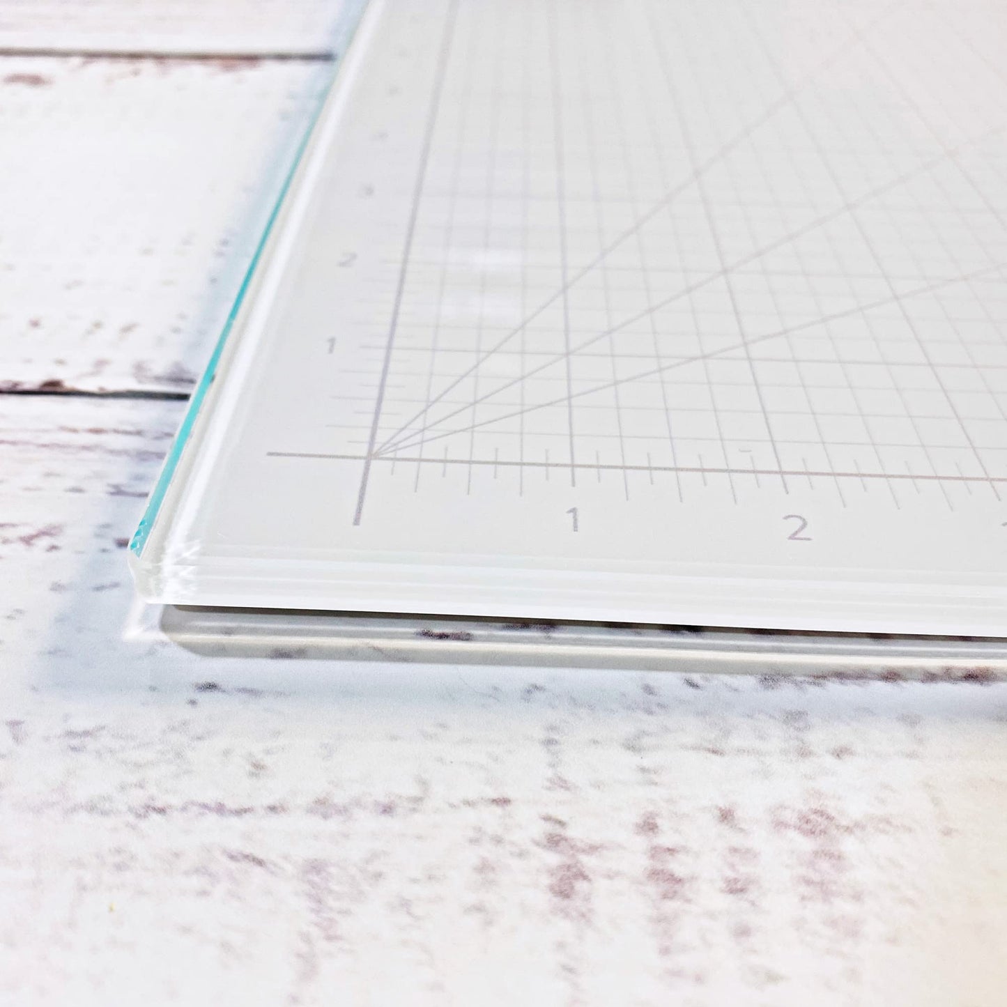 GLASSBOARD STUDIO Glass Craft Mat - Magnetic, Heat & Scratch Resistant - For Crafting, Cutting, Painting, Mixed Media Artwork - Grid Lines, Non-Slip Rubber Feet (Floral 24"L x 36"W)