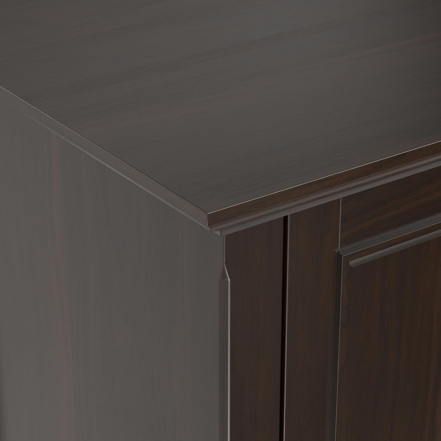 SIMPLIHOME Amherst TV Stand - 72 inch Wide Solid Wood Media Console in Brunette Brown, Transitional Entertainment Center for Living Room for TVs up to 80 Inches with Shelves and Cable Management