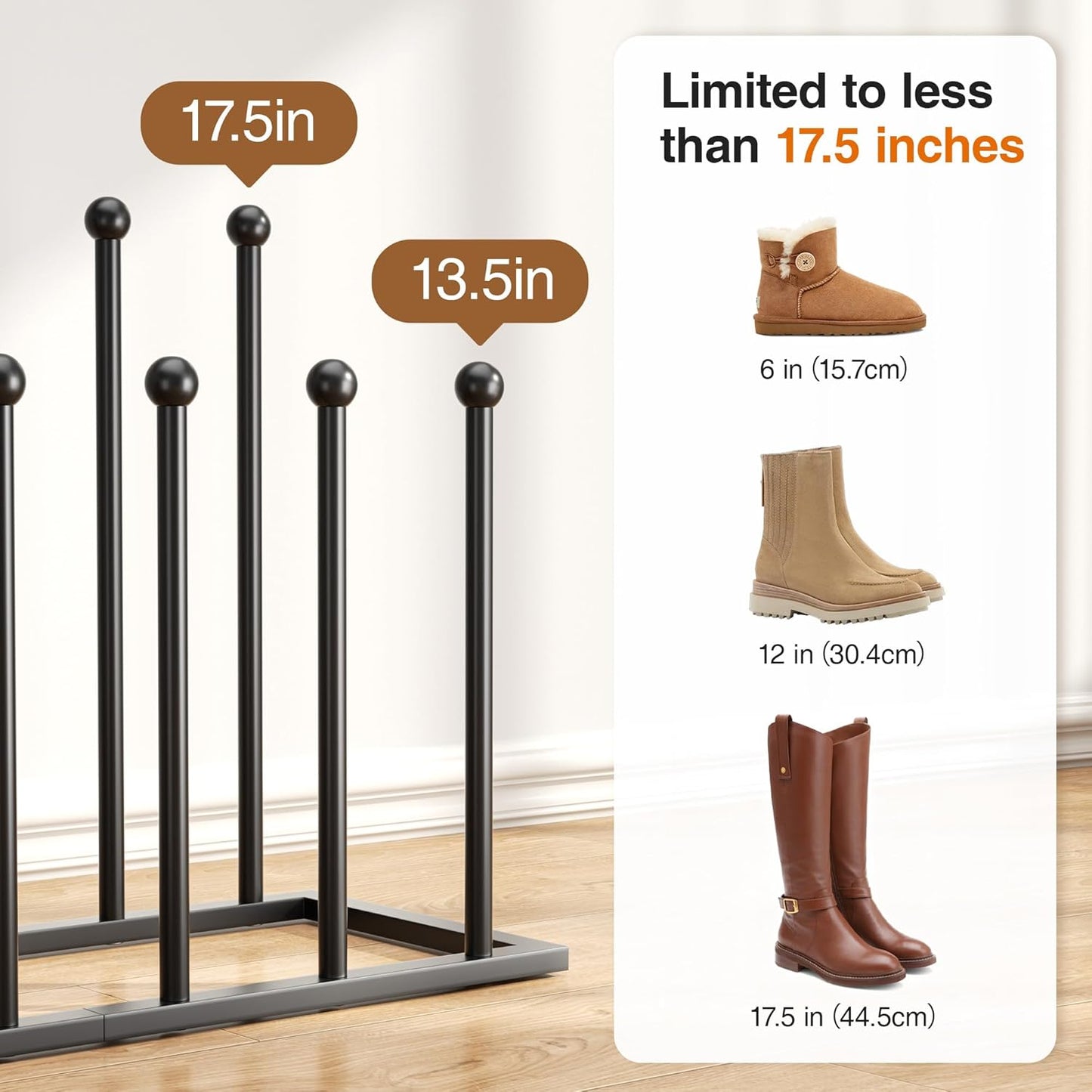 Closet, 6 pickpiff Boot Rack Organizer Tall Boots - Black Boot Storage Organizer Tall Boots for Entryway, Garage