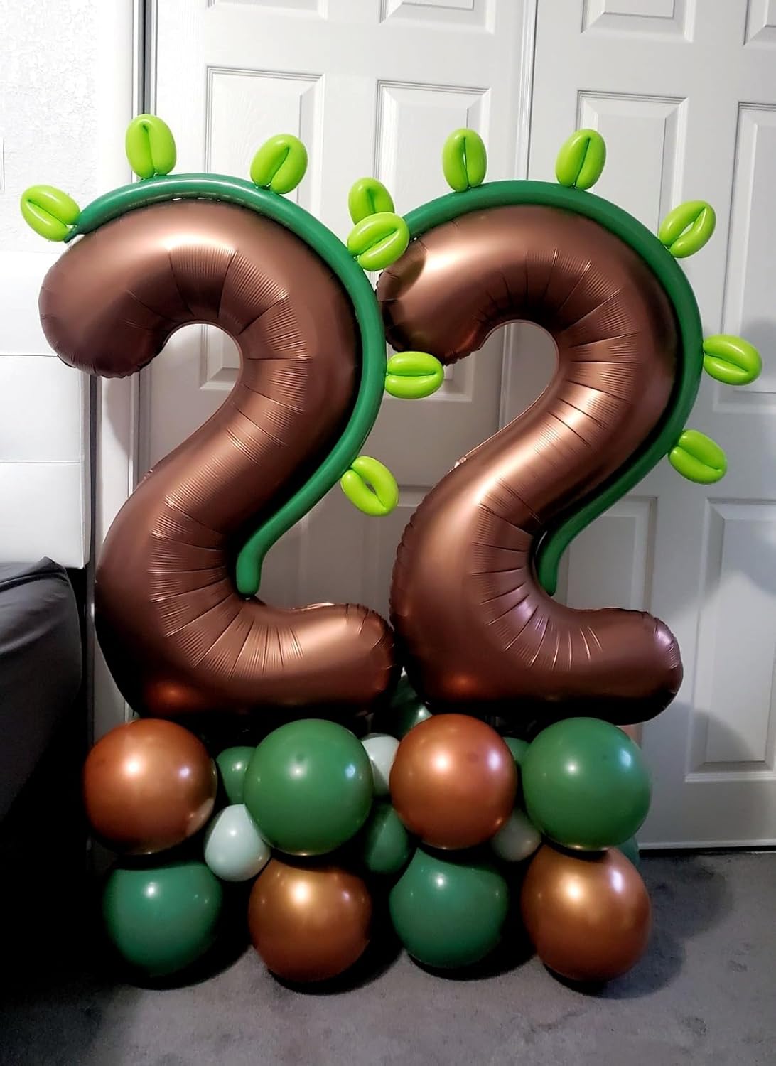Skiennix 40-Inch Coffee Brown Number Balloons - Perfect for 2nd, 12th, 21st Birthday Celebrations & Events