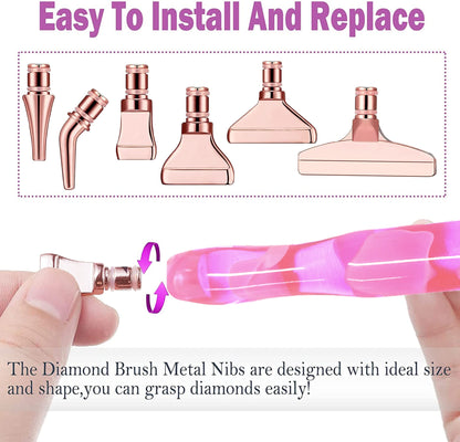 Heyseri Diamond Art Pens, “Classic Wax Stylus” Diamond Painting Pen, Traditional Diamond Painting Tools Accessories, Gem Art Pen with Metal Tips for 5D Craft Nail