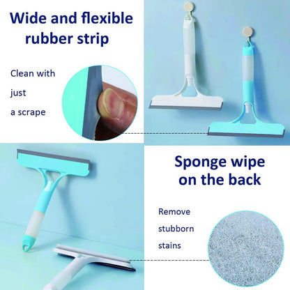 2 Pack All-Purpose Shower Squeegee for Shower Glass Door, Shower Glass Cleaner Squeegee with Spray, Washer, Wiper, 3 Functions in 1, Perfect Household Cleaner Tool