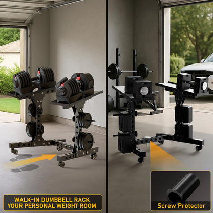Eisenlink Adjustable Dumbbell Rack & Weight Rack, Holds 440 lbs, Space Saving Design for Home Gym Organization (High Rack)