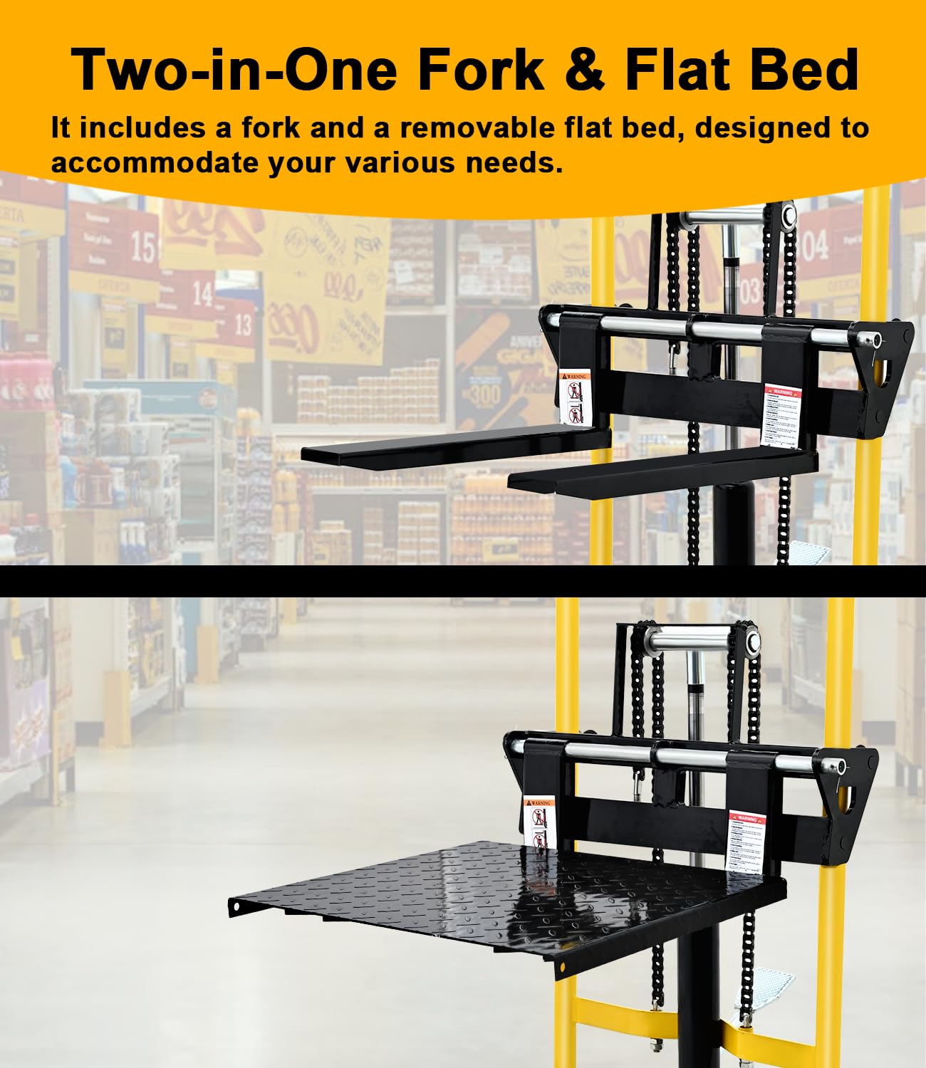 Schupethauer Foldable Hydraulic Material Lift, Pallet Jack Table Cart- 480-Lb. Capacity, 35in Lift. with Swivel Wheels, Steel Platform Board x 1