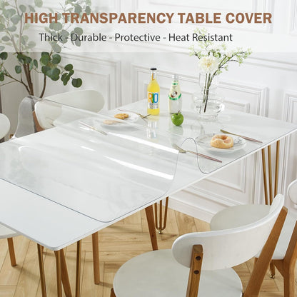 16 36 Inch, 1.5mm LovePads Clear Desk Mat x Thick Clear Table Protector, Waterproof Plastic Table Cover Protector, PVC