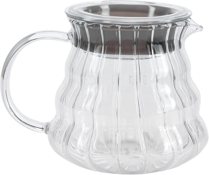 Fdit High Borosilicate Glass Coffee Pot, Exquisite Kettle with Rubber Cover, Coffee Maker for Home, Hotel, Office (1#)