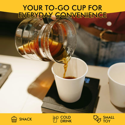 RACETOP [100 pack] Disposable Coffee Cups with Lids 12 oz, Hot Paper Cups with Lids, To Go Cup with Lid