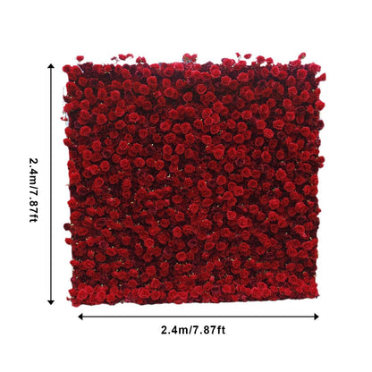 Somsiwey Artificial Flower Wall Panels, Elegant 5D Silk Rose Peony Flower Wall Backdrop Fake Flowers Wall Panel for Party Wedding Baby Bridal Shower Event Photo DIY