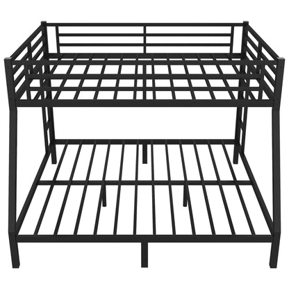 Bellemave Queen Over King Bunk Bed for Adults, Queen Over King Bunk Beds Frame with 2 Side Ladder and Full Length Guardrail, Easy Assemble Bunkbeds, Noise Reduced, Mattress Not Included, Black