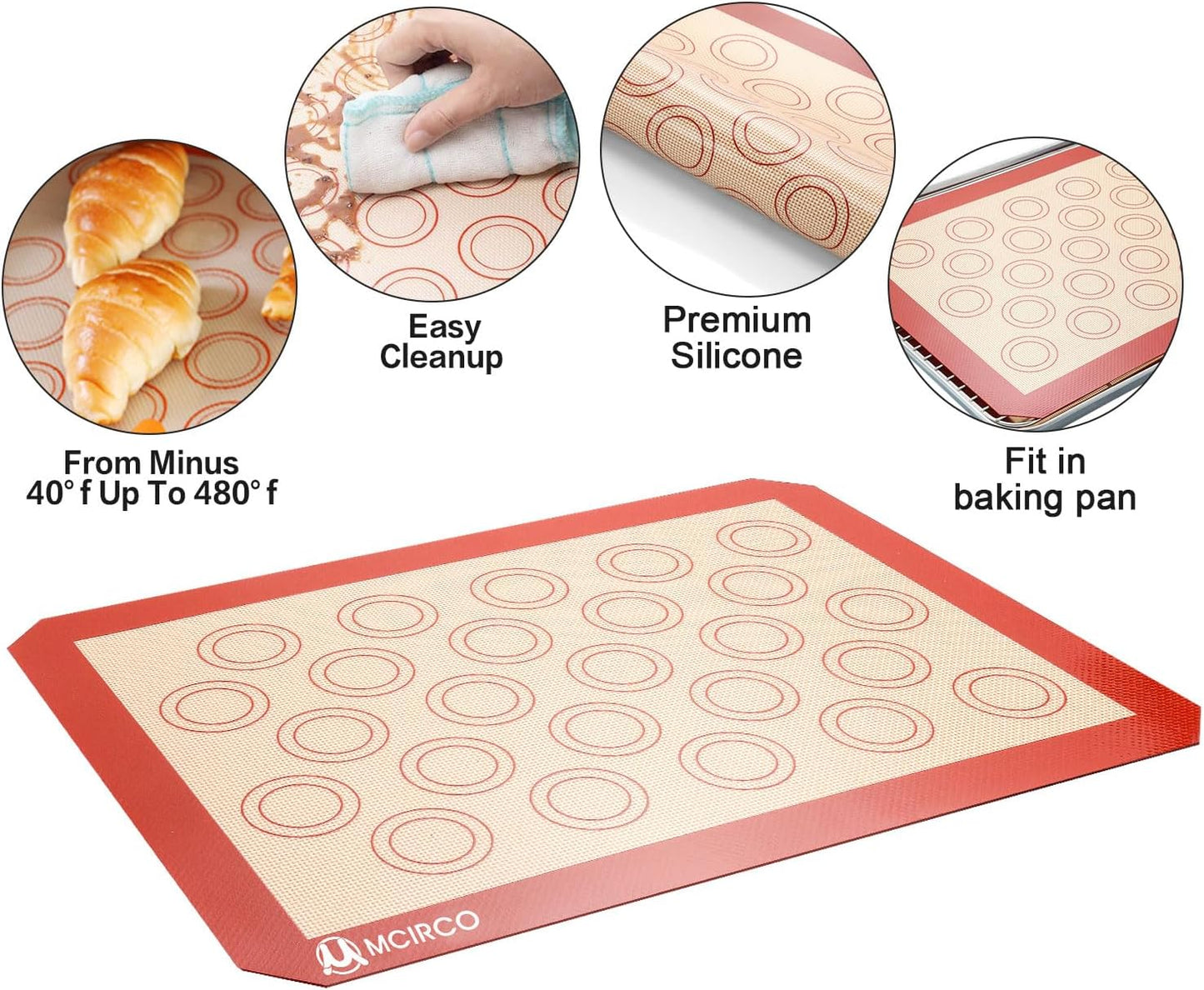 Skiennix Stainless Steel Baking Sheet Tray Set - Includes Cooling Rack & Silicone Mats | 16 x 12 Inch, Easy Clean