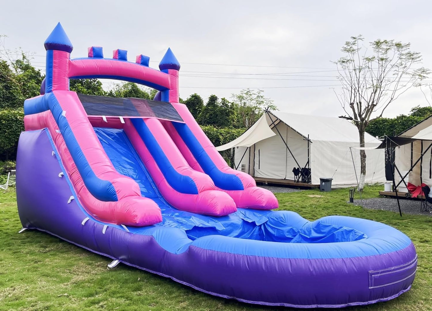 Water Slide Inflatables Rental Grade Adult Water Slides, with Blower&Pool 21x9x12FT Large Waterslides for Kids & Adults, Summer Waterslider Inflatables Backyard Outdoor - All Commercial PVC Made