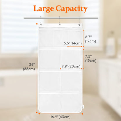 Lifewit Cruise Essentials Shower Caddy Must-Have, 9 Pockets Hanging Bathroom Organizer with Quick-Dry Mesh, Portable Shower Bag to Storage Soap, Shampoo, for RVing, Travel, Camping, White, 1 Pack
