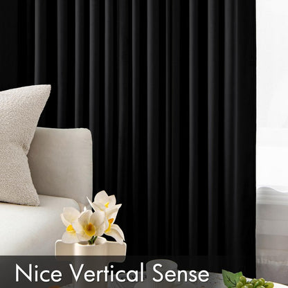 MIULEE Black Velvet Blackout Curtains 84 Inch Long Luxury Super Soft Thermal Insulated Window Curtains Room Darkening Drapes Rod Pocket Design for Bedroom Living Room Set of 2 Panels, W40 x L84 Inch
