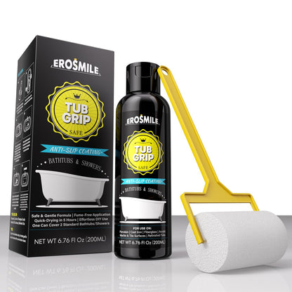 EROSMILE Tub Grip Anti-Slip Bath & Shower Floor Solution - Non-Slip Textured Coating for Slippery Fiberglass & Acrylic Bathtub or Showers - 6.76 Oz / 200ml