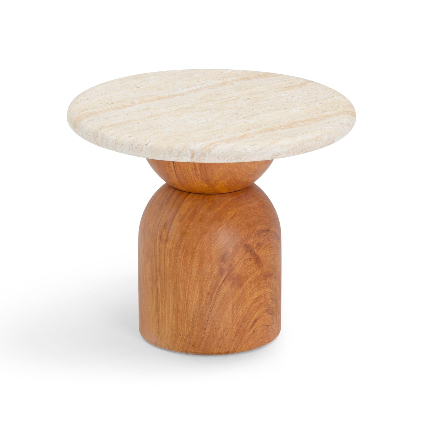Tov Furniture Cynthia Travertine Concrete Indoor/Outdoor Side Table