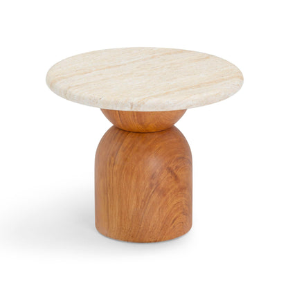 Tov Furniture Cynthia Travertine Concrete Indoor/Outdoor Side Table