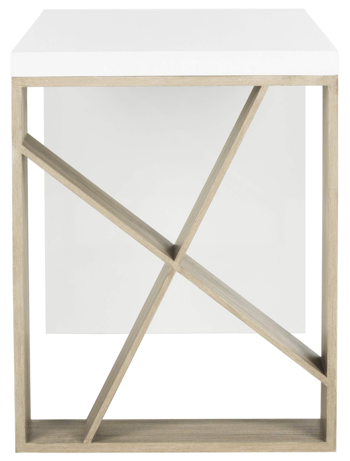 Safavieh Home Collection Carlene White Lacquer and Oak Desk