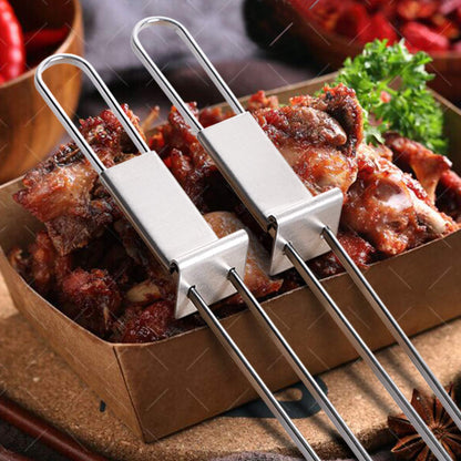 CMYK Barbecue Skewers, 6-Pack 13" Stainless Steel Grilling Skewers with Slider, Reusable Metal BBQ Shish Kabob Skewers Sticks