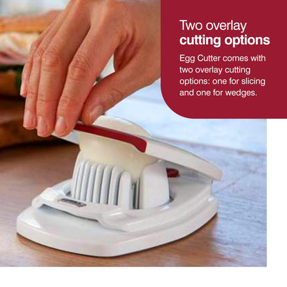 ZYLISS Egg Slicer - Non Slip, Egg Cutter and Wedger with Built in Shell Piercer