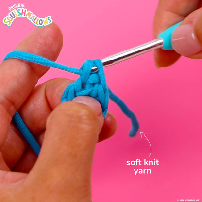 Original Squishmallows Bebe the Bluebird Crochet Kit, Includes Yarn, Crochet Hook, Starter Hooks, Step-By-Step Tutorials, Exclusive Crochet Kit For Beginners, DIY Craft, Crochet Kits, Great Teen Gifts