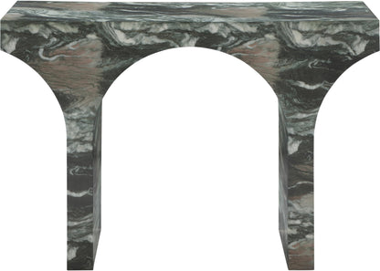 Meridian Furniture Pomezia Green Marble Finish Console Table