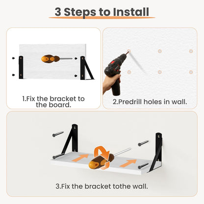 15.7 Inches upsimples Floating Book Shelves for Wall, Wood Shelves for Living Room, Bathroom, Bedroom, Kitchen Storage