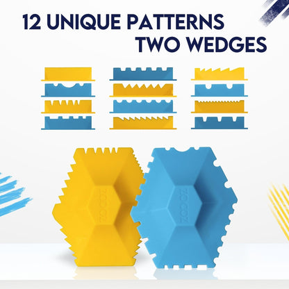 ZOCOZ Chef Plating Tools Culinary Set - 2 Silicone Wedges with 12 Patterns - Professional Chef Tools for Food Plating, Pastry Art, and Chef Gifts