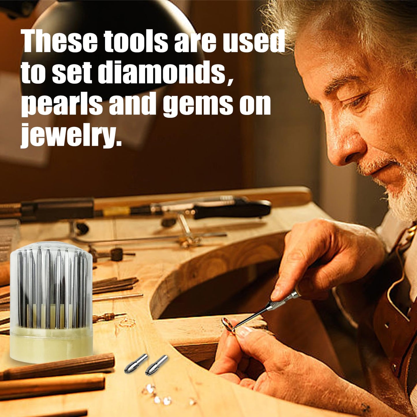 Flylin 23Pcs Beading Tools, Metal Handmade Beader Set for Diamond Stone, Professional Jewelry Setting Graver, Stone Setting Beading Tool Kit for DIY Crafting Jewelry Making