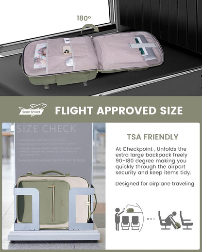 LOVEVOOK 40L Travel Backpack for Women & Men, Large Carry on Backpack for Airplanes with 3 Packing Cubes, TSA Personal Item Travel Bag fits 17" Laptop, Waterproof Weekender Essentials Airline Approved