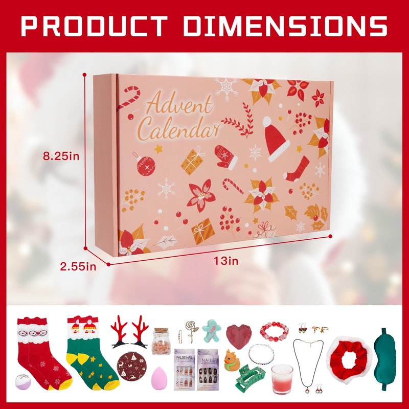 Advent Calendar 2025 Adult Set for Women Christmas Gifts Surprise Box 24 Days of Christmas Advent Calendar for Mom Wife Girlfriend Sister