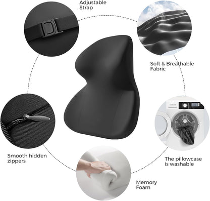 1 Pack) BEBAS Car Headrest Pillow, Ergonomic Neck Pillow with Memory Foam, Enlarged Surface for Head Neck Shoulder
