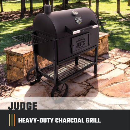 Oklahoma Joe's Judge Charcoal Grill and Smoker with 540 sq in Cooking Area in Black