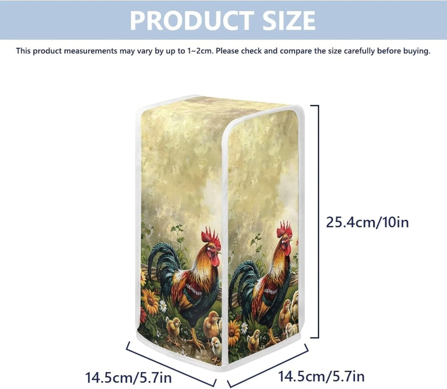 Reusable Rooster Can Opener Cover, Kitchen Appliance Dust Protector for Home Kitchen Decoration, Farmhouse Style