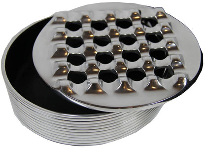 Aluminum Metal Cigar Ashtray with Lid For Men-Durable handcrafted 16 Holes Grid Design Cigar Ash Tray for indoor and outdoor - Wind Resistant Round Ashtray for Cigars to Cigarillos (SILVER)