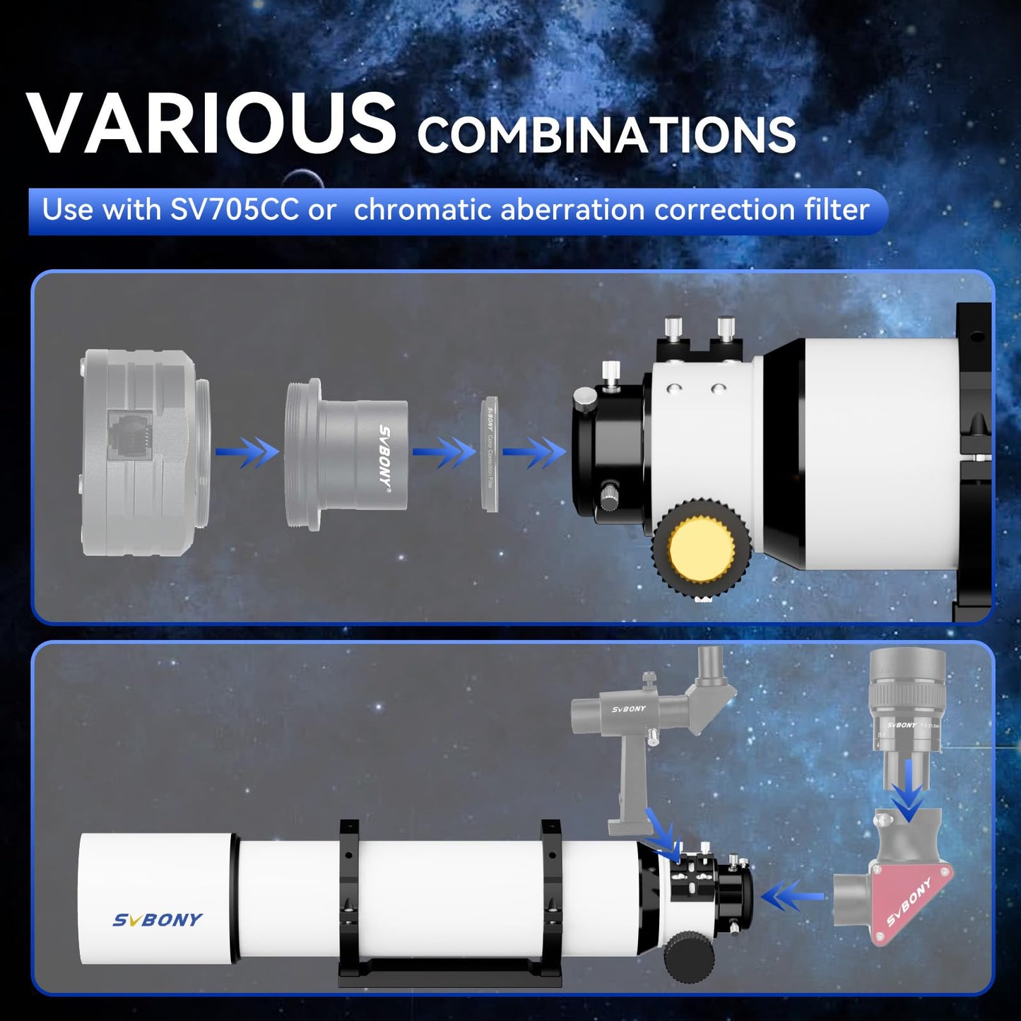 SVBONY SV48P Telescope for Adults High Powered, 102mm Large Aperture F6.5 Refractor OTA for Adults Beginner Astronomer, Astronomical Telescope for Observation of Deep Space Celestial Objective