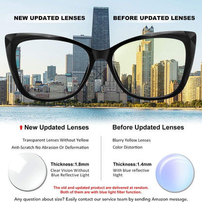 MEETSUN Blue Light Blocking Glasses for Women Anti Eyestrain Filter Blue Ray Computer Game Glasse&UV/Reduce Glare Lens (Black Frame)