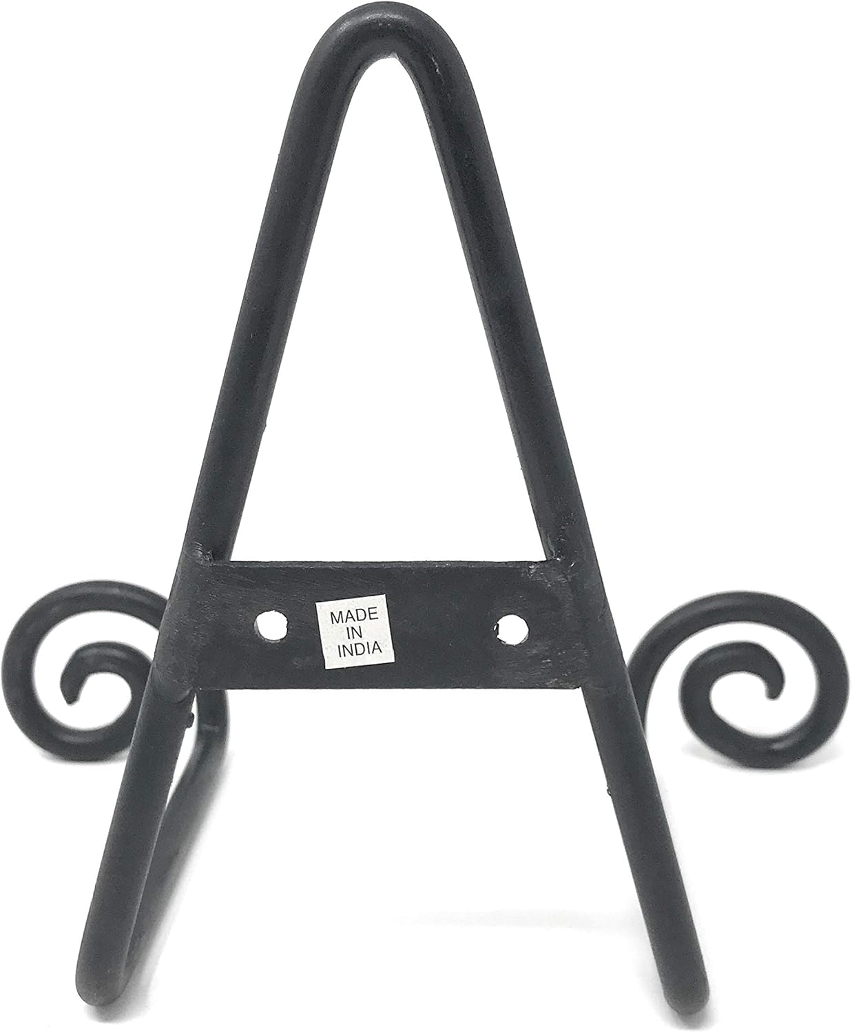 India Handicrafts Swirl Black 5 inch Iron Metal Decorative Display Easel
