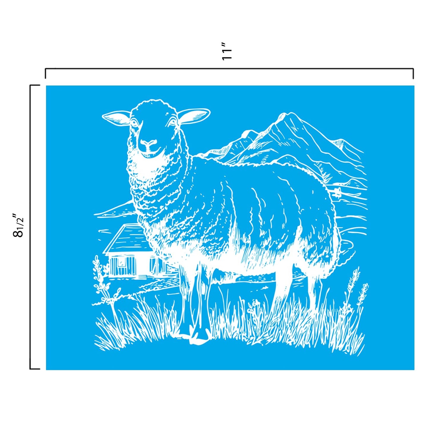Shineone, 3Pcs, Farmhouse, Silk Screen Stencils, Reusable Silk Screen Stencils, with Adhesive, for Home Decoration on Wood, Fabric, Glass, Plastic, Ceramics, Paper. 8.5”x11”
