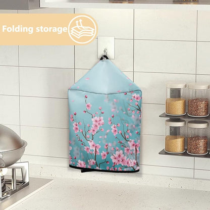 Cherry Blossom Meat Slicer Cover, Blue Appliance Covers for Home Decor, Easy to Clean