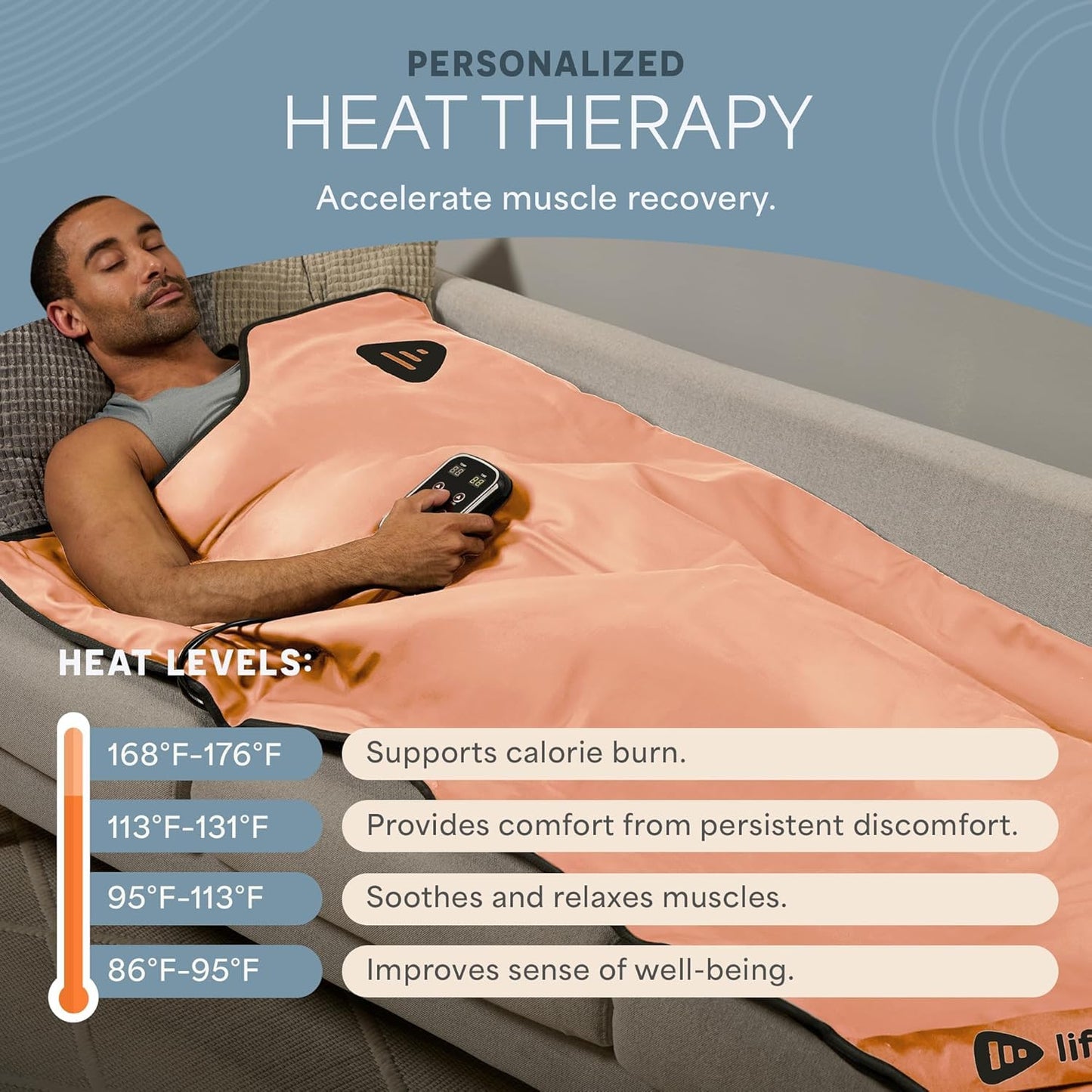 LifePro RejuvaWrap Infrared Sauna Blanket — Portable Sauna Bag with 9 Temp Levels Low EMF Far Infrared Heating — At Home Full Body Rejuvenation & Relaxation