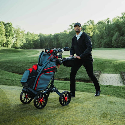 Bag Boy Quad Pro Push Cart, Silver/Black