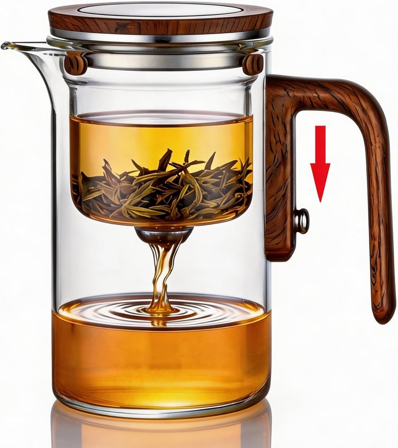 20 oz (600 ml) Enchanted Tea Pot, Magic Tea Pot for Loose Leaf Tea Steeper, Heat Resistant Borosilicate Glass Teapot