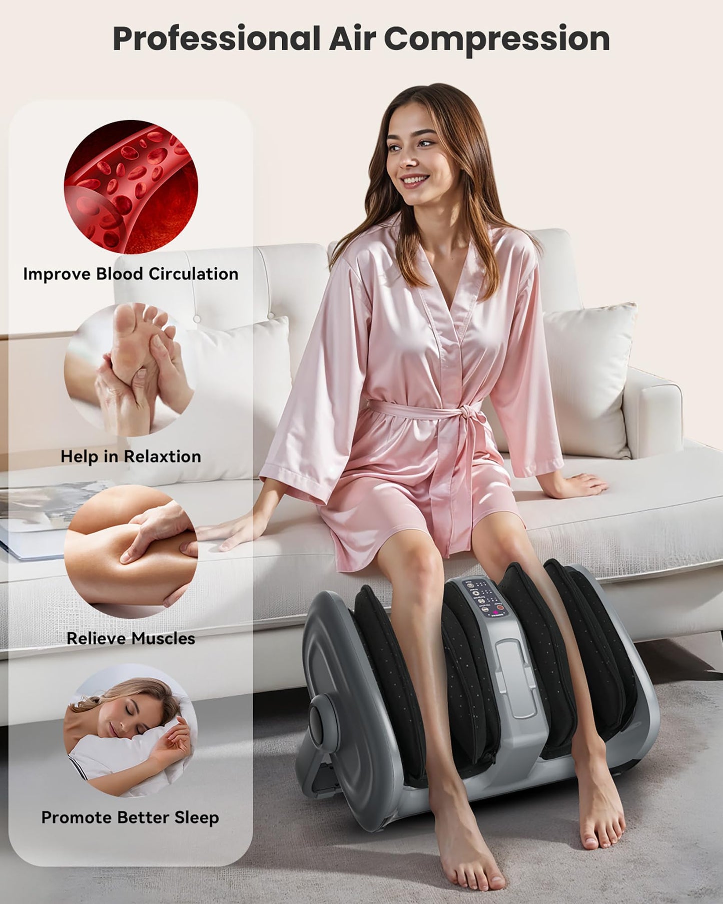 Snailax Foot Massager with Heat, Shiatsu Feet and Calf Massager Machine for Plantar Fasciitis, Neuropathy, Improve Circulation, Foot Leg Massager, Gifts(Without Remote Control)