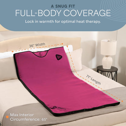 LifePro RejuvaWrap Infrared Sauna Blanket — Portable Sauna Bag with 9 Temp Levels Low EMF Far Infrared Heating — At Home Full Body Rejuvenation & Relaxation